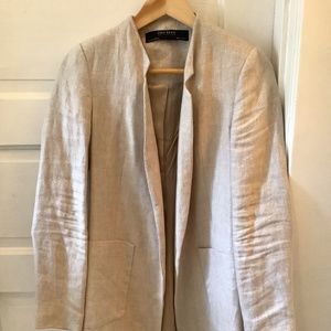 XS Zara Gold Linen Blazer
